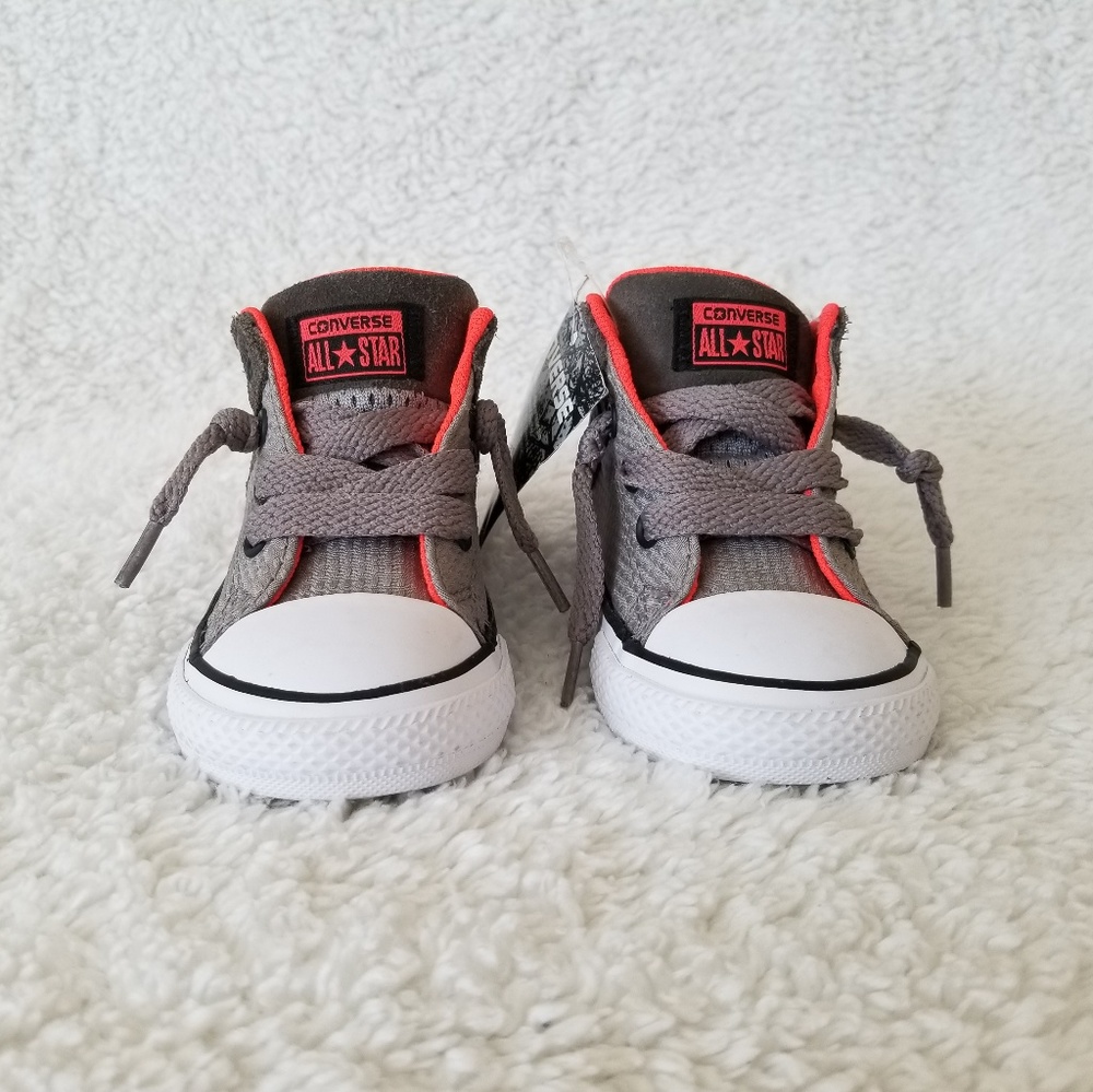 NWT Converse Orange/ Grey Toddler Shoes